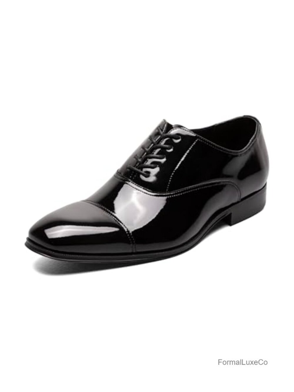 Florsheim Atlanta Cap Toe Oxford Faux Leather Patent Memory Foam Men's Dress
